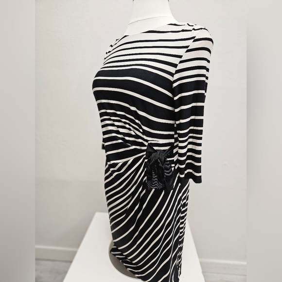 NORTHSTYLE Black and White Stripws Dress 16P - Picture 1 of 7